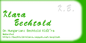 klara bechtold business card